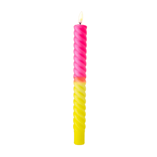 LED Swirl Kaars Neon Bloom RC - 1 stuk