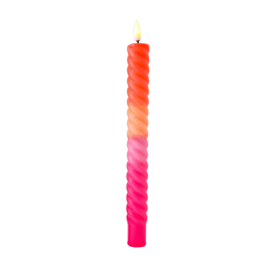LED Swirl Kaars Pink Orange RC - 1 stuk