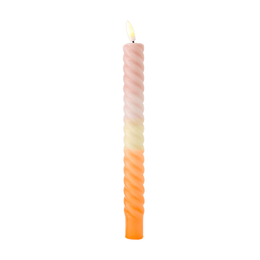 LED Swirl Kaars Dusty Orange RC - 1 stuk