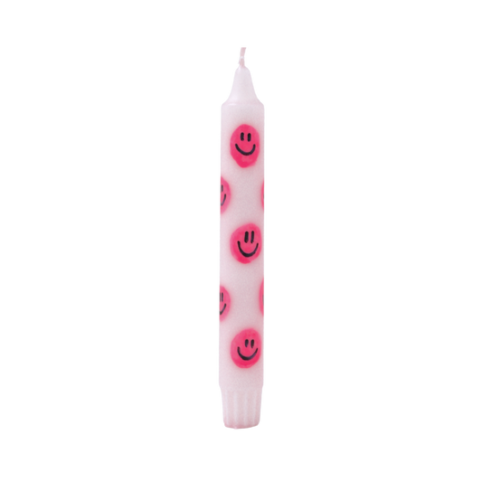Diner Kaars Smiley Pink - 1 stuk