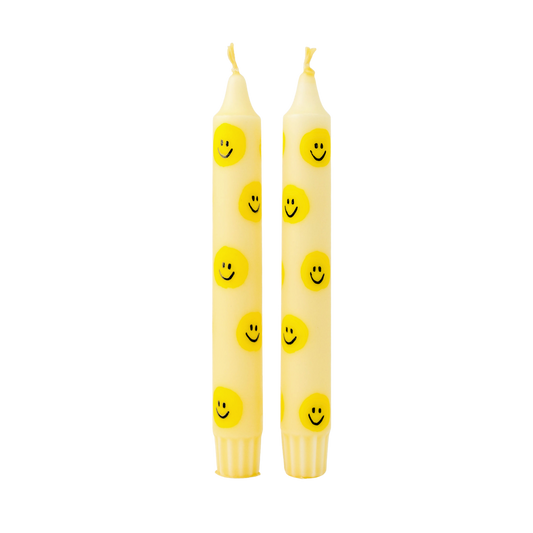 Diner Kaars Smiley Yellow - 1 stuk
