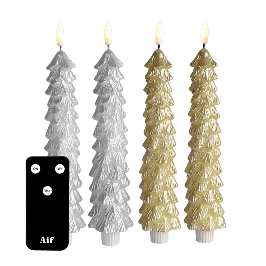 LED Kerstboom Kaarsenset RC - Zilver & Goud