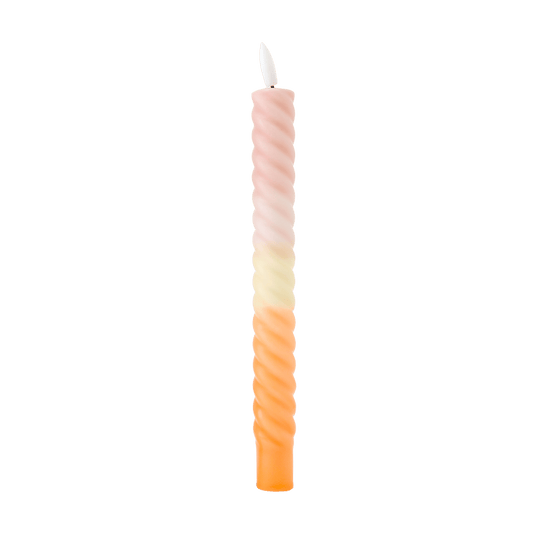 LED Swirl Kaars Dusty Orange RC - 1 stuk