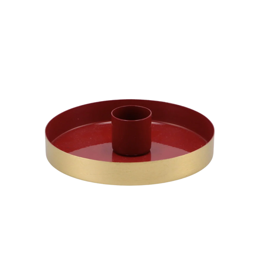 Kandelaar Golden Circle Red - 10 cm
