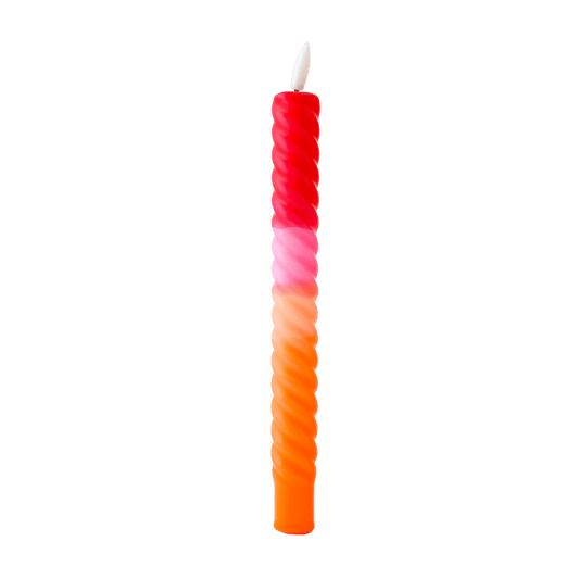 LED Swirl Kaars Red Orange RC - 1 stuk