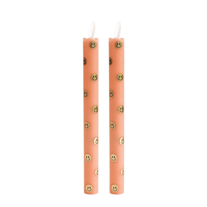 LED Pillar Happy Orange RC -  Set van 2
