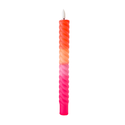 LED Swirl Kaars Pink Orange RC - 1 stuk