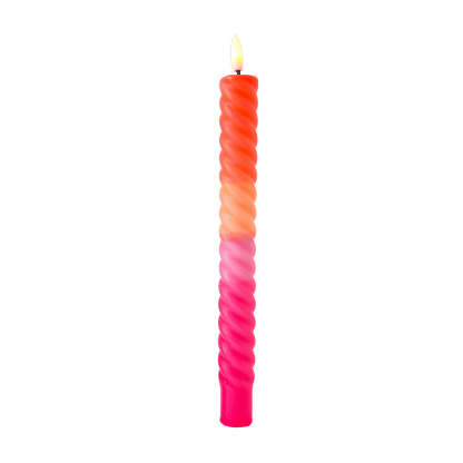 LED Swirl Kaars Pink Orange RC - 1 stuk