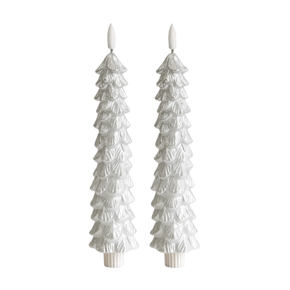 LED Kerstboom Kaarsen Zilver RC – Set van 2