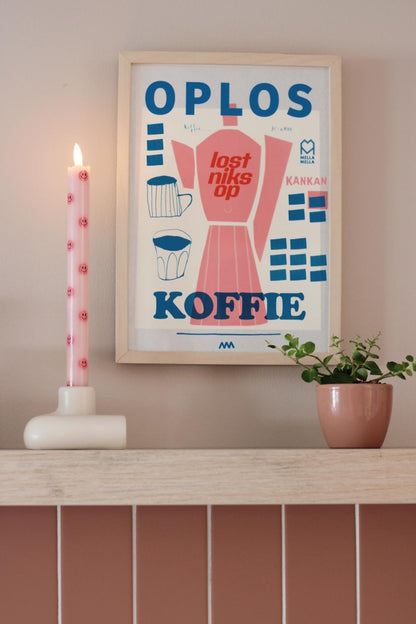 LED Pillar Kaars Smiley Pink - Set van 2