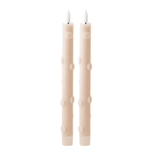 LED 3D Bloemen Kaars Zand RC - Set van 2
