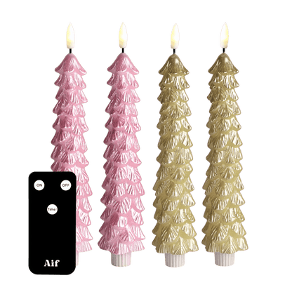 LED Kerstboom Kaarsenset RC - Goud & Roze