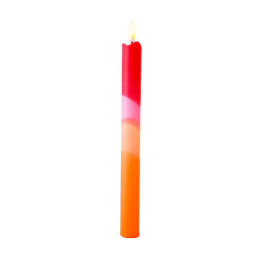 LED Pillar Kaars Red Orange RC - 1 stuk