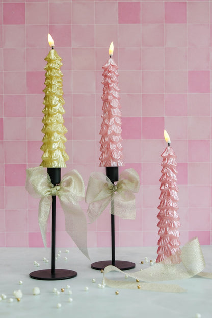 LED Kerstboom Kaarsenset RC - Goud & Roze