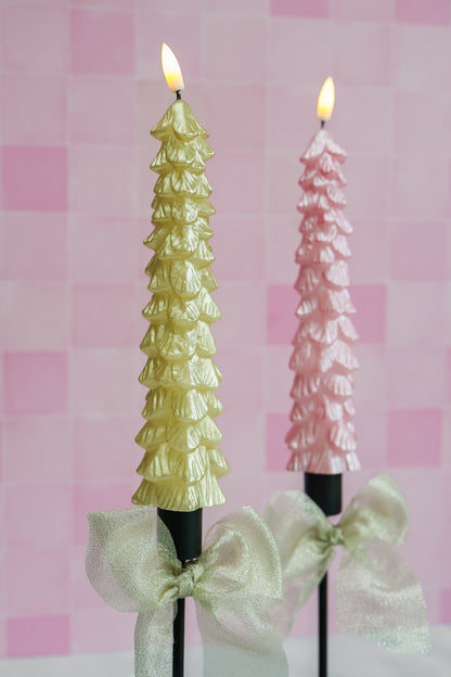LED Kerstboom Kaarsen Goud RC – Set van 2