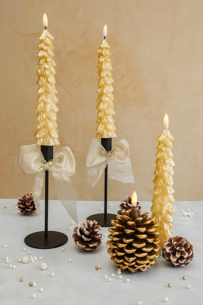 LED Kerstboom Kaarsen Goud RC – Set van 2