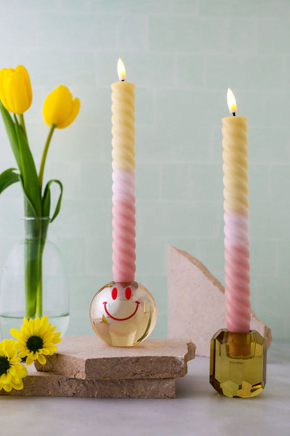LED Swirl Kaars Pastel RC - 1 stuk