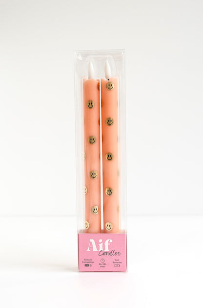 LED Pillar Happy Orange RC -  Set van 2