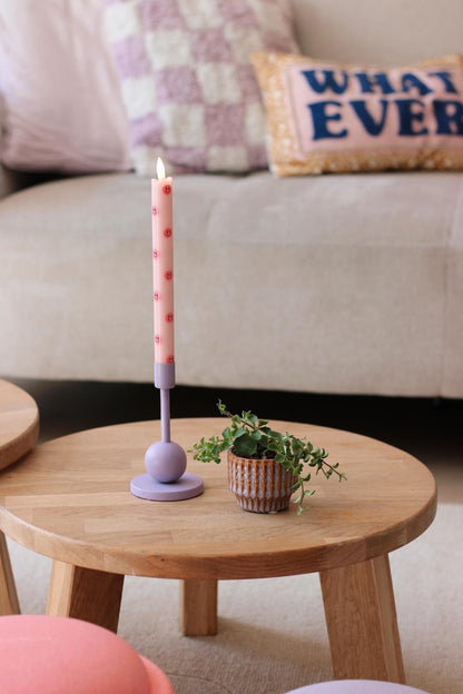 LED Pillar Kaars Smiley Pink - Set van 2