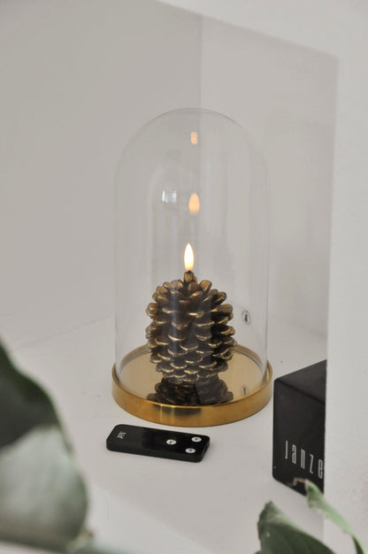 LED Kaarsenset Dennenappel RC – Incl. Afstandbediening