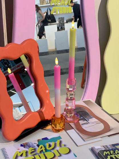 LED Pillar Kaars Pink Orange RC - 1 stuk