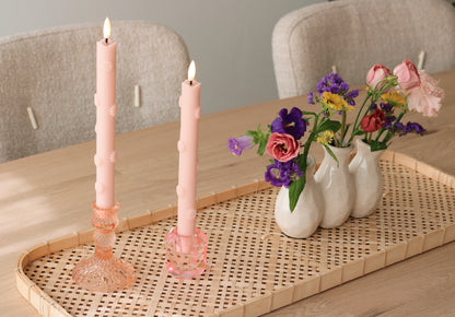 LED 3D Bloemen Kaars Roze RC - Set van 2
