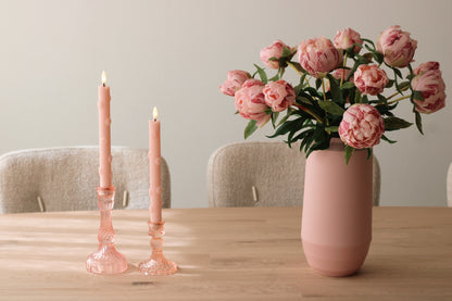 LED 3D Bloemen Kaars Roze RC - Set van 2