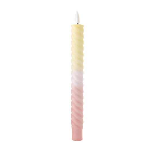 LED Swirl Kaars Pastel RC - 1 stuk