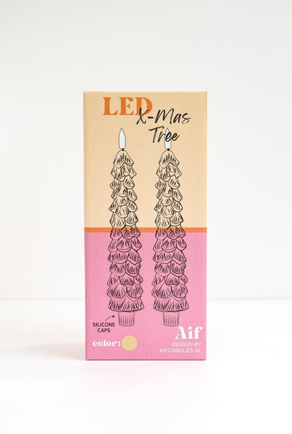 LED Kerstboom Kaarsen Goud RC – Set van 2